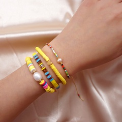 bohemian style tila glass beads hand-beaded stacking bracelet