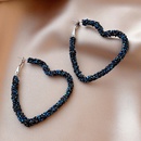 simple inlaid rhinestone heart shaped hoop earrings wholesalepicture7