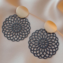 vintage acrylic pattern hollow geometric contrast color earrings wholesale