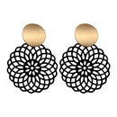 vintage acrylic pattern hollow geometric contrast color earrings wholesalepicture9