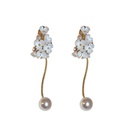 vintage geometric inlaid rhinestone pearl flower long tassel earrings wholesalepicture10