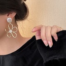 simple inlaid pearl hollow flower drop earrings wholesalepicture7