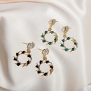 retro fashion contrast color cross twist pearl earrings wholesalepicture6