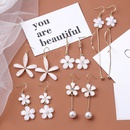 fashion white daisy flower pearl tassel earrings wholesalepicture5