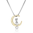 Simple Moon Cat Stud Earrings Necklace Fashion Alloy Clavicle Chainpicture10