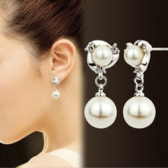 vintage pearl-studded pearl creative windmill spiral alloy drop earrings wholesale