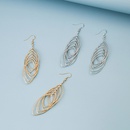 hollow circle multilayer leafshaped long alloy earringspicture5