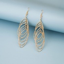 hollow circle multilayer leafshaped long alloy earringspicture6