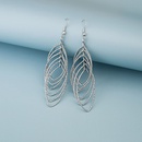 hollow circle multilayer leafshaped long alloy earringspicture7