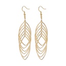 hollow circle multilayer leafshaped long alloy earringspicture9