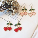 Korean version of cherry heart dripping oil alloy earringspicture8