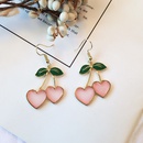 Korean version of cherry heart dripping oil alloy earringspicture9
