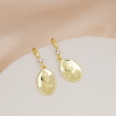 retro rose round pendant oval geometric alloy earringspicture9