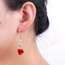 fashion rhinestones heart rose pendant alloy earringspicture2