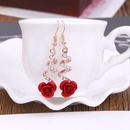 fashion rhinestones heart rose pendant alloy earringspicture4