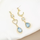 baroque moon diamond hollow heart blue water drop pendant earringspicture9