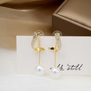curve geometric diamond earrings long pearl alloy earringspicture7