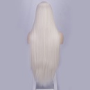 Perruques pour femmes europennes et amricaines cheveux longs raides couvrechef en fibres chimiques petite dentelle haute temprature soie U Part perruque de dentellepicture15