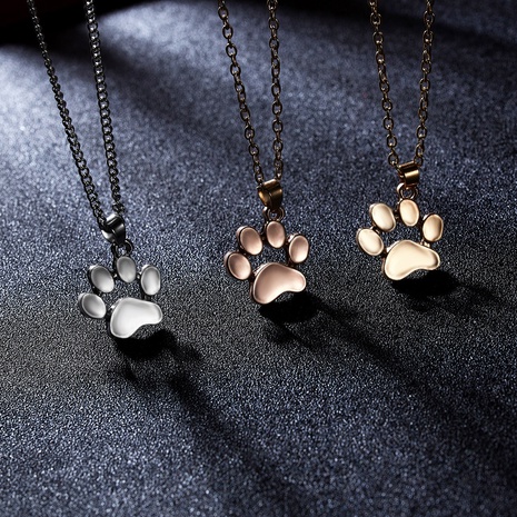 cute cat paw pendant necklace fashion footprint alloy necklace's discount tags