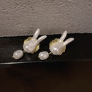 Fashion Pearl Pendant Rabbit Alloy Stud Earringspicture8