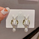 Fashion Pearl Pendant Rabbit Alloy Stud Earringspicture9
