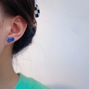 2022 new cute bear flower Klein blue stud earrings setpicture7