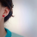 Korean version of color cute bear heart alloy earrings threepiece setpicture8