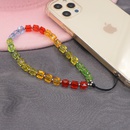 new square crystal rainbow gradient color antilost mobile phone chainpicture5