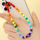 new bohemian style rainbow gradient crystal glass beads mobile phone chainpicture7