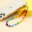 new bohemian style rainbow gradient crystal glass beads mobile phone chainpicture9