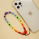 new bohemian style rainbow gradient crystal glass beads mobile phone chainpicture10