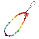 new bohemian style rainbow gradient crystal glass beads mobile phone chainpicture11