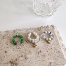 Korean pearl crystal zircon ring fashion elastic pearl ringpicture7