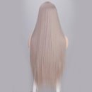 Perruques pour femmes europennes et amricaines avec de longs cheveux raides coiffures en fibres chimiques dentelle avant petite dentelle perruque de commerce extrieur perruquepicture16