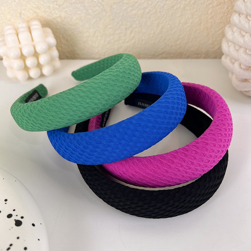 fashion waffle hoop fabric solid color headband wholesale