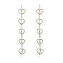 fashion simple long tassel heartshaped copper zircon earringspicture11