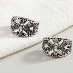 fashion black retro earrings geometric diamond alloy earrings