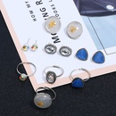 simple inlaid diamond fashion geometric earrings ring 8 setspicture8