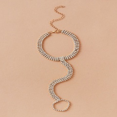 fashion exaggerated full diamond creative back chain alloy bracelet