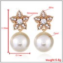 fashion inlaid pearl fivepointed star drop earrings wholesalepicture9