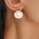 retro portrait round fashion stud earrings alloy earringspicture7