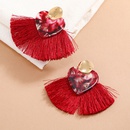 fashion simple heart shaped fanshaped tassel earrings wholesalepicture7