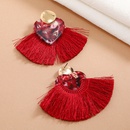 fashion simple heart shaped fanshaped tassel earrings wholesalepicture8