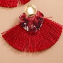 fashion simple heart shaped fanshaped tassel earrings wholesalepicture9