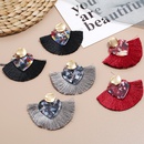 fashion simple heart shaped fanshaped tassel earrings wholesalepicture10