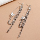 punk geometric hollow chain long tassel pin shaped drop earringspicture9