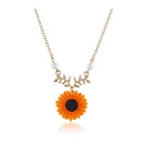 fashion cute sunflower pendant alloy necklacepicture11