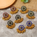 retro round turquoise alloy earrings fashion tassel earringspicture10