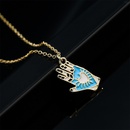 palm shape pendant necklace copper plated 18K gold heart shaped dripping oil jewelrypicture9