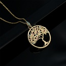 copper plated 18K gold tree pendant necklace microset zircon jewelry womenpicture7